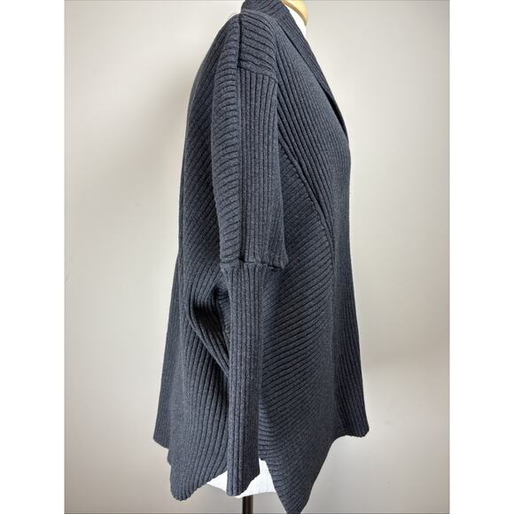 CABI Cocoon Cardigan Slouchy Ribbed Knit Minimalist Lagenlook Slate Gray S - Picture 2 of 12